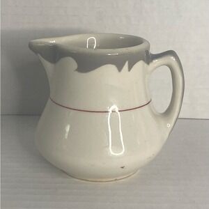 Sterling China Creamer Cream Pitcher Restaurant Gray Red Liverpool Ohio USA